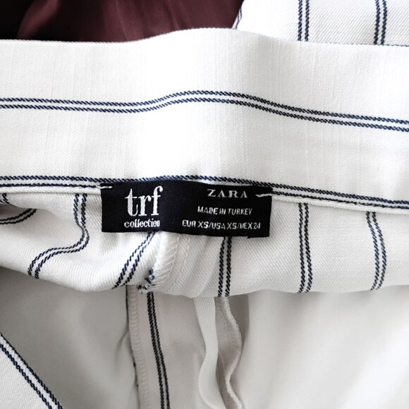 ZARA TRF High-Waisted Striped Wide-Leg Trousers – Size XS - Picture 6 of 8